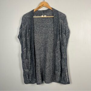 Anthropologie Moth Knit Cardigan Women Size Small Blue Oversized Boxy